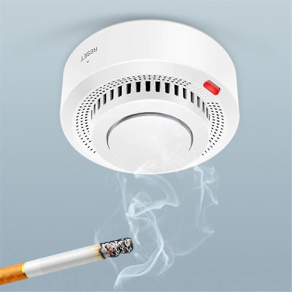 Tuya Smart Zigbee Rökdetektor Smart Hem Brandvarnare Ljud Röksensor Fungerar med Tuya Smart [DB] White