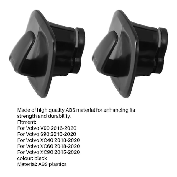 2 kpl Auton Musta Abs Sisäkaton Koukut Vaatteiden Ripustuskoukut Trimmi Volvo V90 S90 Xc40 Xc60 Xc90 20 db