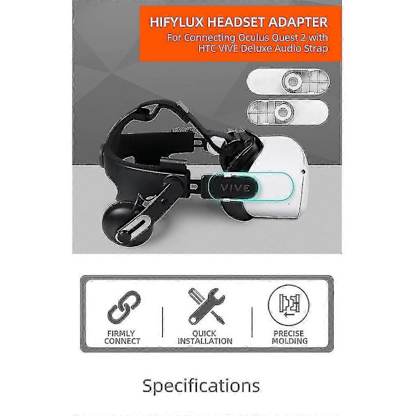 For Oculus Quest 2 Deler Hodebånd Venstre/høyre Adapterkontakt VR Tilbehør