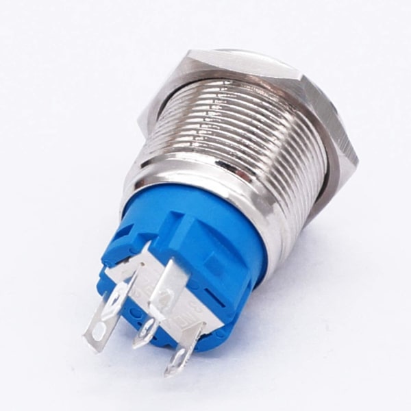16mm Momentary Horn Button Switch 12v Trykknapp Horn Switch Reset Switch Button Med Blå Led Lys Med Plugg For Bil Truck Lbg16-bu