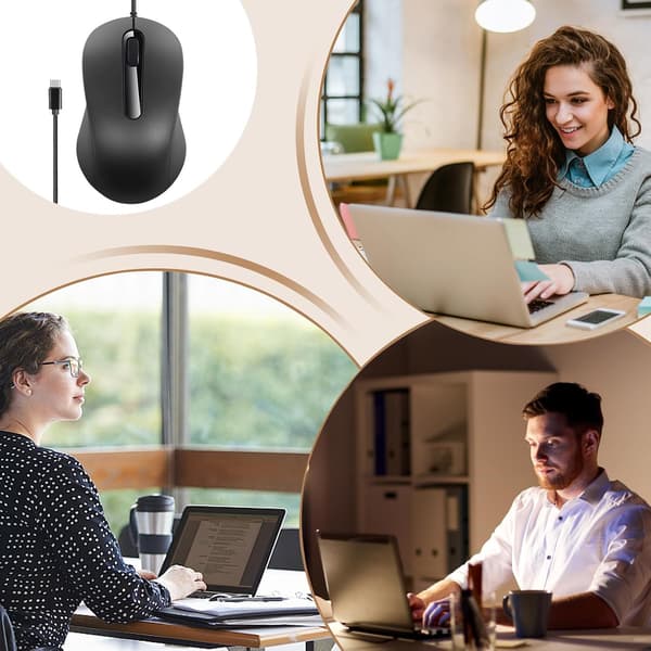 USB kablet tilkobling - stille knapper, ergonomisk design, sklisikkert grep (DB)