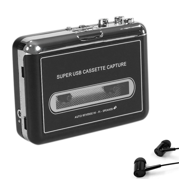 Kannettava stereo- USB kasettisoitin Kasettinauhuri MP3-muuntimeen, kaiuttimella Captur