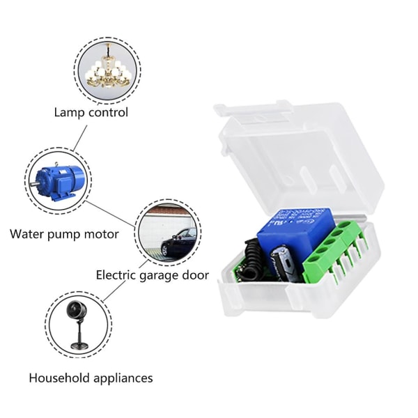 433mhz Kaukosäädin 12v 10a Langaton Kaukosäädin Kytkimet 1ch Releet Moduuli [DB] White