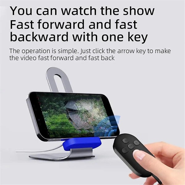 Bluetooth 5.0 Mobiltelefon Fjernkontroll Knapp For Mobiltelefon Selfie Lukker E-bok Sidevending {DB} Black