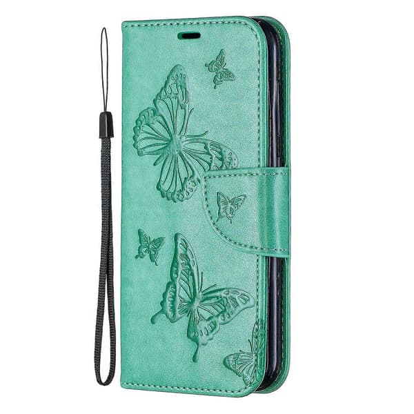 Imprint Butterfly Læder Wallet Case til Nokia 4.2 - [DB] Multicolor Green