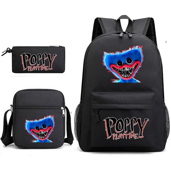 3 stk Sett Anime Game 3d Poppy Playtime Monster Ryggsekker Messenger Bag Blyantveske Lerret Skoleveske For Student Barn DB Only Pencil Case Type 6