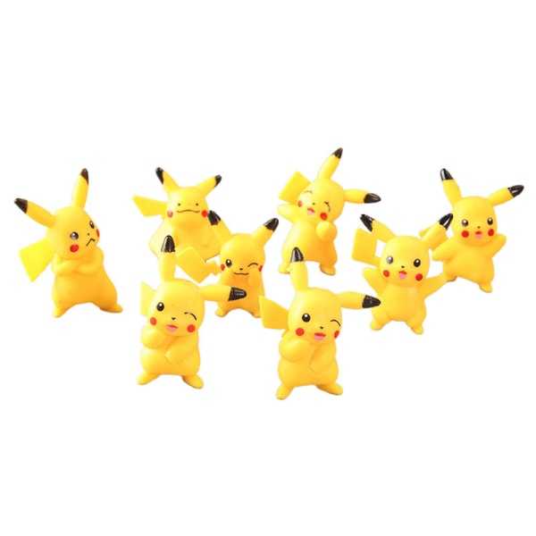 8 stk. Pikachu Actionfigur med fint håndværk Slidstærk PVC Pikachu Battlefigur til underholdning Db 8pcs