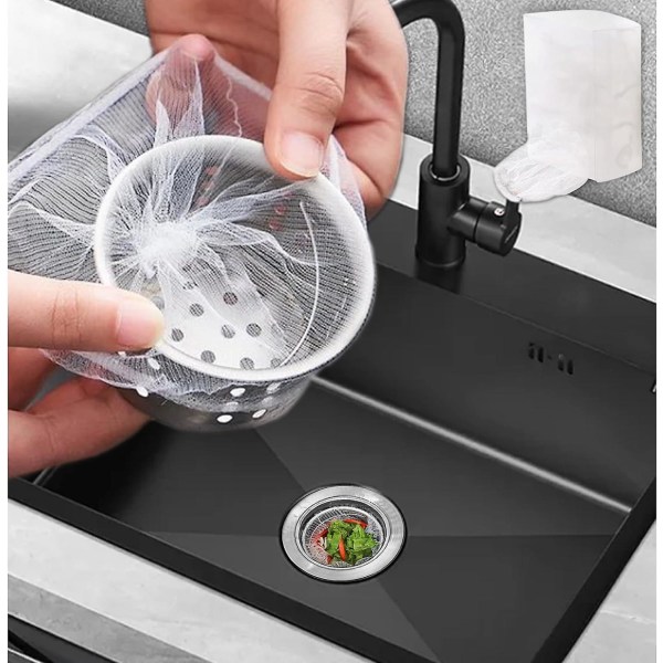 300 stk. køkkenvask-sipose, køkkenvask fleksibel mesh-afløbssi, vask-si, vask til køkken-badeværelse Vask-pose Vask-si-dæksel [dB}