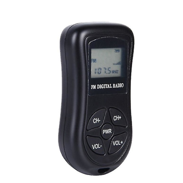Lomme Radio, Bærbar LCD-Skjerm Digital Radio Mini FM Radio Med Øretelefoner [DB]