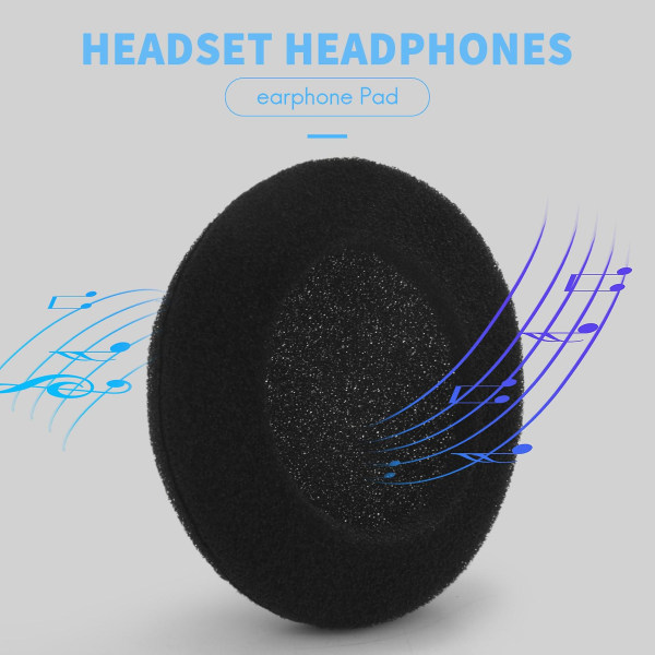 4 par 55 mm ersättningshörlursdynor för headset-hörlurar {DB Black