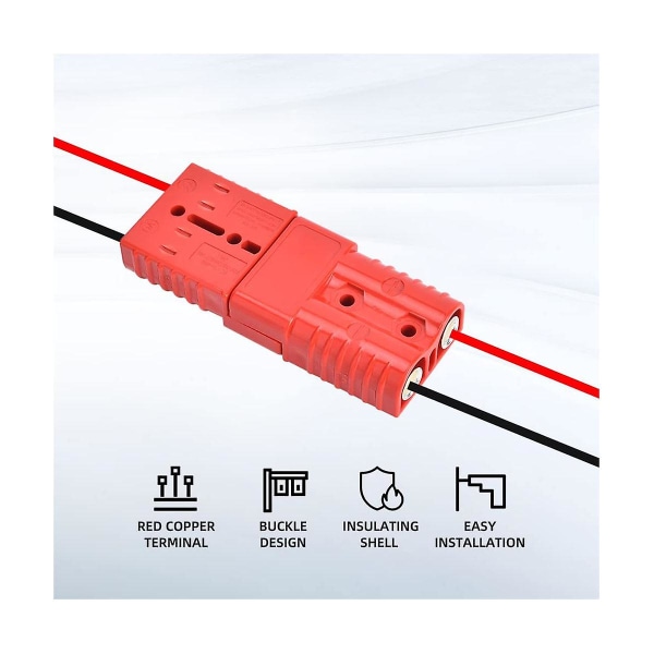 4 stk 2-4 Gauge kontaktplugg 175a 12-36v Batteri hurtigkobling rød Batteri hurtigkobling ledningsnett pluggsett