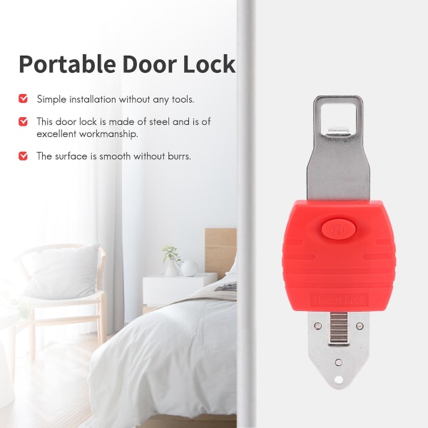 Portable Door Lock Travel Lock Safety Lock School Lockdown Lock For Travel Hotel Home Apartment Mot