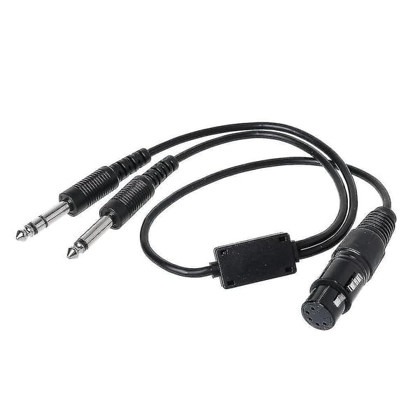Sort Aviation Headset til Airbus Xlr til Ga (dobbelt stik) Pilot Headset Adapter [DB]