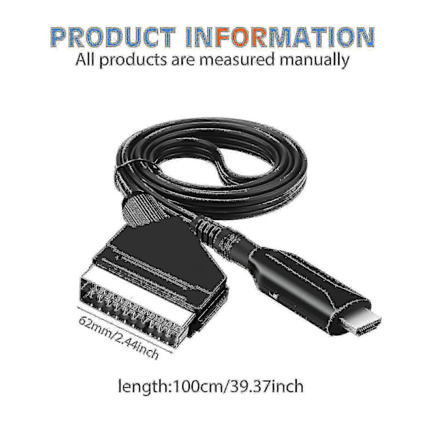 Scart - HDMI -kaapeli - Scart - HDMI -sovitin - All In One Scart - HDMI -audio-videomuunnin 1080p/720p Uudet mallit [db]