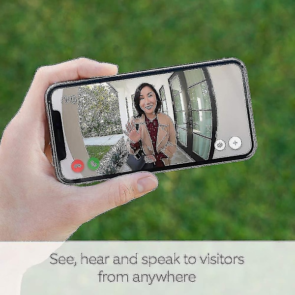 Ring Video Doorbell (2. sukupolvi) | Langaton videon ovikello turvakamera 720p HD-videolla, akku- db V5 silver Ding Dong Machine