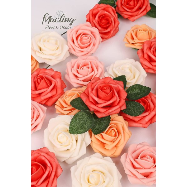 30 kpl keinotekoisia ruusukukkia, aito kosketus äitienpäivälahjaksi itse tehtyihin kukkakimppuihin