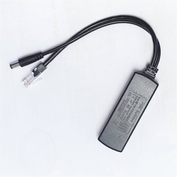 Gigabit Mini PoE Splitter 10/100/1000Mbps POE Splitter DC Utgang 12V Power over Ethernet IEEE 802.3 [DB] Black