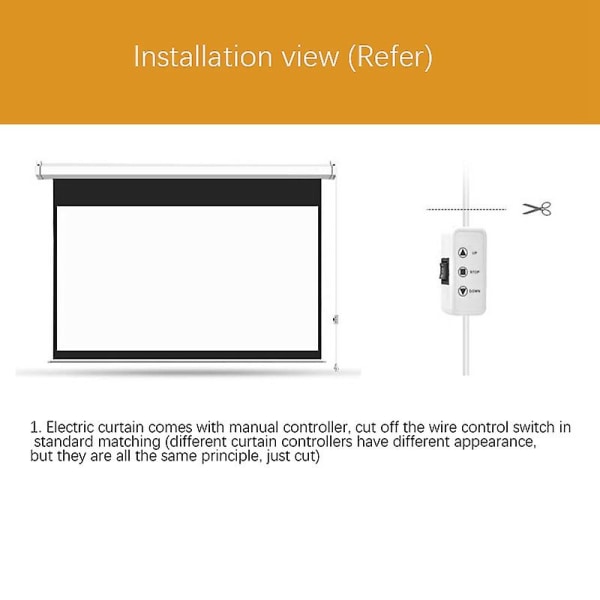 Fjernkontroll for projeksjonsskjerm Elektrisk skjerm Fjernkontroll med radiofrekvenskontroll Skjerm Automatisk [DB] white