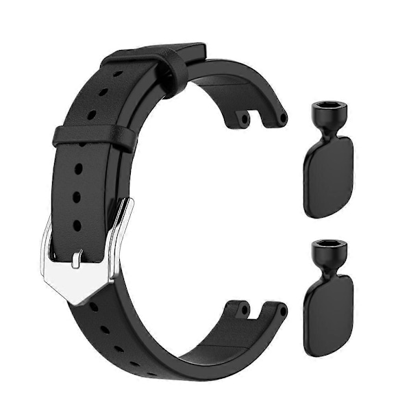 Ægte Læder Sportbånd Remme Kvinders Sport Armbånd Udskiftningsurrem Til -Garmin Lily Smartwatch Tilbehør db Black