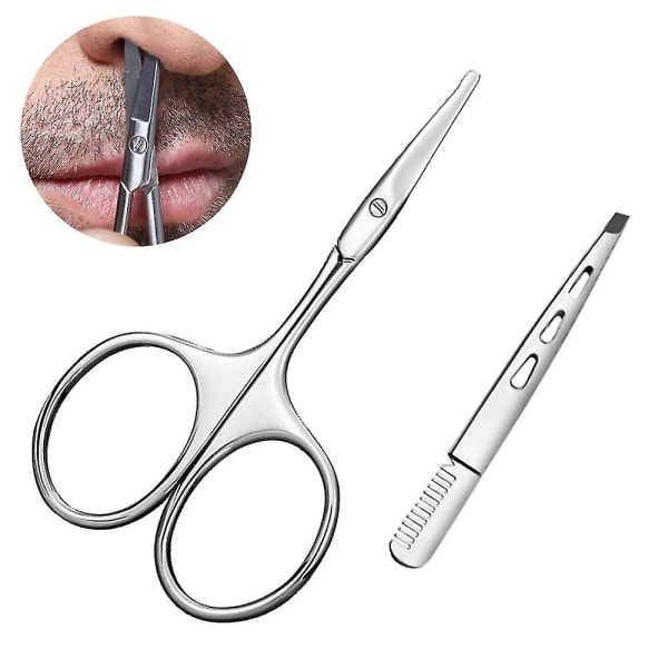 Lille saks til pleje - rustfrit stål lige spids saks til hårklipning, skæg, øre, øjenbryn, overskæg, næsetrimning