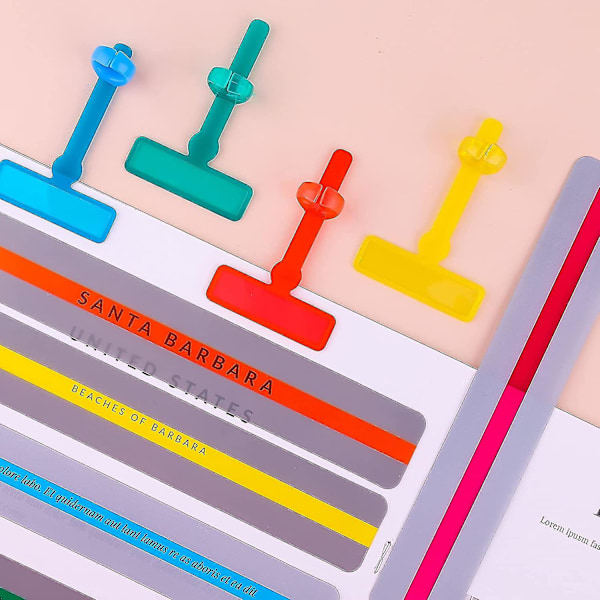 14 stk. guidede lesestripsverktøysett finger sporere fremheve lesestrips linjaler for dyslektikere