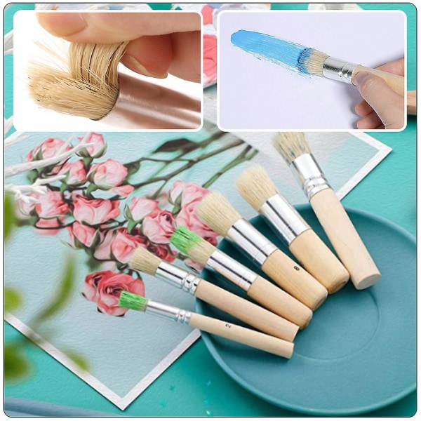 6pcs Convenient Paint Brushes Portable Painting Brushes Professional Artist Brushes