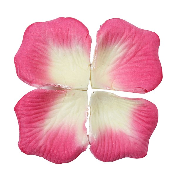 1200 kpl / 12 pussi Houkutteleva keinotekoinen ruusun terälehti Laaja sovellus kuitukangas Realistinen tee se itse tehty väärennöskukkien terälehti häihin Jikaix White - Pink