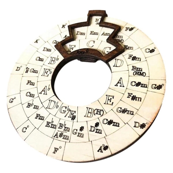 Trämelodiverktyg, ackordhjul för musiker, cirkelträhjul och musikaliskt upplysningsverktyg
