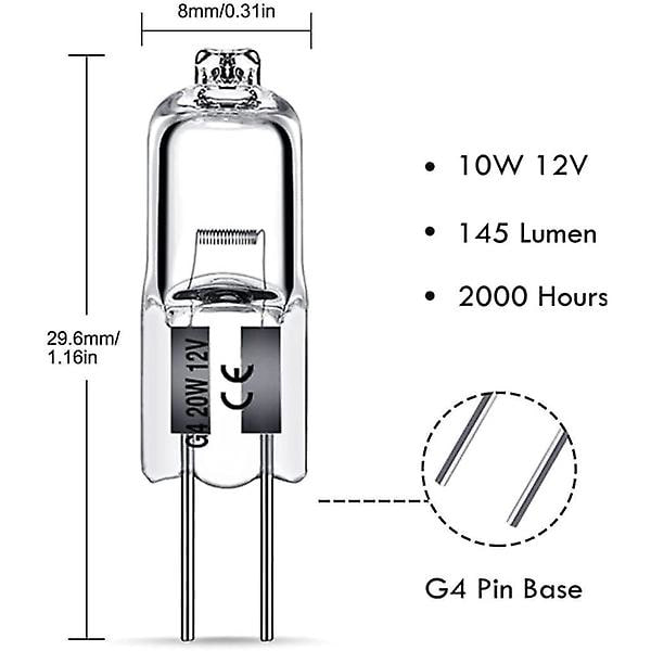 G4 halogenlamper Db 10W 10pcs