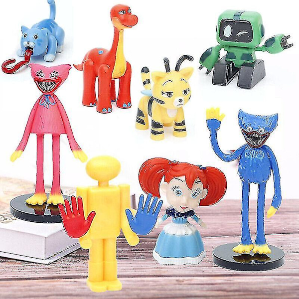 8 stk. Poppy Playtime Figur Huggy Wuggy Børnelegetøjssæt Action Model Legetøj Db