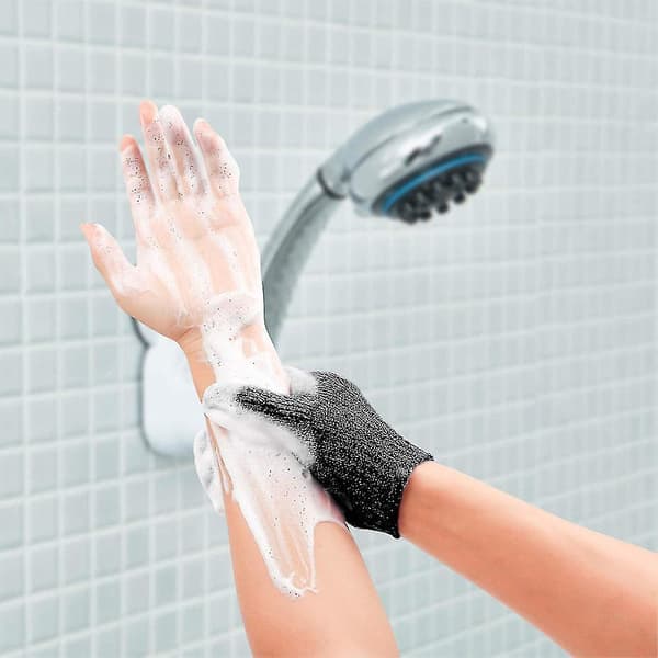 Eksfolierende badehandsker med dobbelt tekstur til brusebad, spa, massage og kropspeeling [DB]