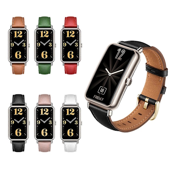 Til Huawei Fit Mini Watch Justerbar Læder Blød Rem Armbånd [DB] Off white