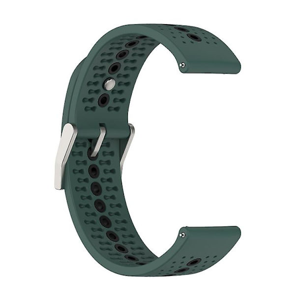 Til Suunto 9 Peak Universal Farverig Hul Silikon Urrem DB Olive Green Black