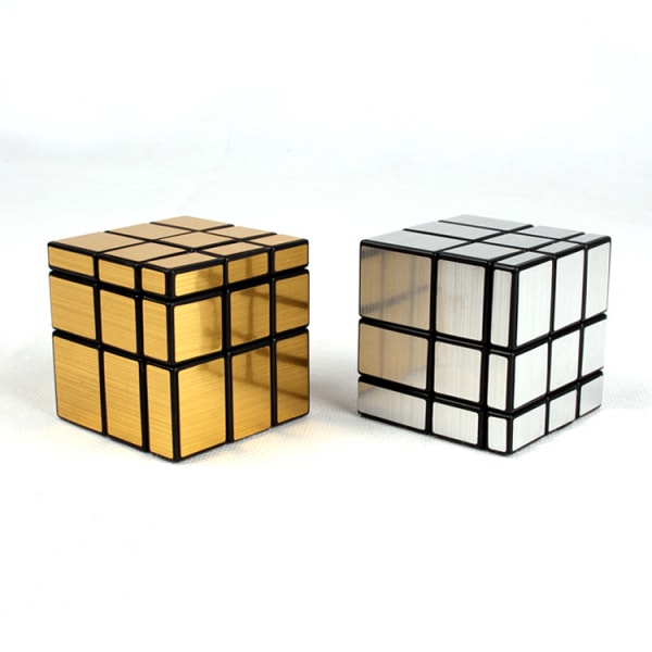 5,7 cm gull og sølv børstet klistremerke spesialformet fjærspeil Rubiks kube sylindrisk Rubiks kube ABS tredje-ordens skateboard Rubiks kube [DB] Cylindrical Rubik's Cube