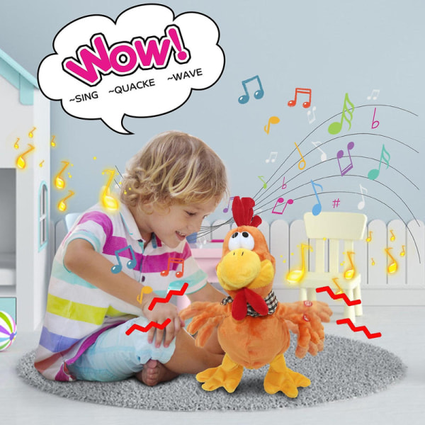 Vingveiende syngende musikk plysjleke elektroniske søte frosker andunger kylling for barn [DB] Multicolor A
