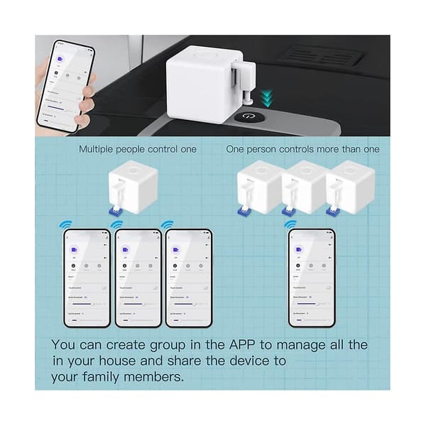 Fingerbot Plus Smart Switch Bot Fingerbot Plus Trykknaps Smart Hjem Smart Life Stemmestyring med { DB} White