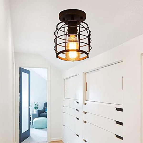 Landlig loftslampe til gang, køkken, soveværelse, stue, retro loftslampe (uden pære)