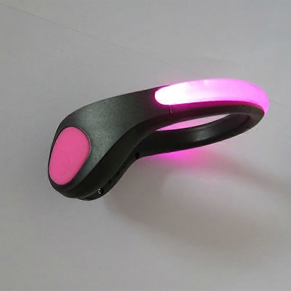 2 Pak LED Sko-Klipslys Natadvarsel Lam Refleks Løbeudstyr Lam db Pink