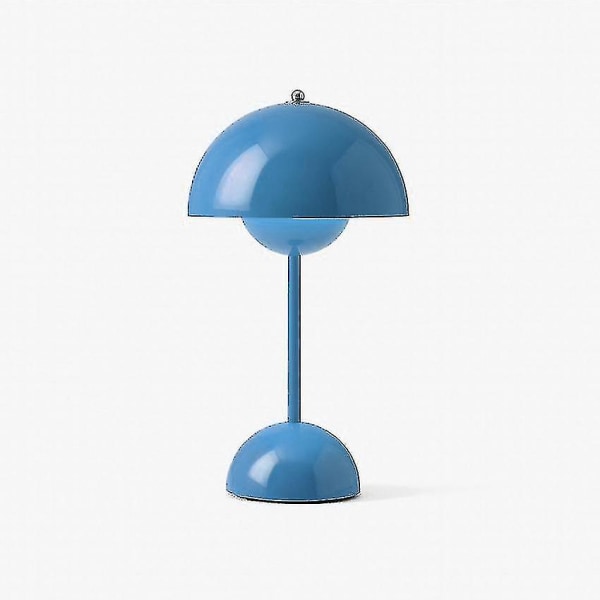 Ny nordisk genopladelig blomsterbordslampe Sengebordslampe Svamp Soveværelse Borddekoration Natbordslampe Natlys Hurtigt [DB] Light Blue
