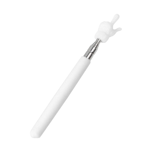 Tilbagekørselslærerpeger Farvet Skridsikker Håndtag Fingerdesign Rustfrit Stål Teleskopstang Gui db White