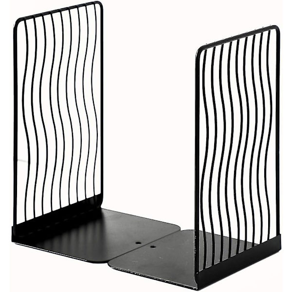 Minimalistiske bogstøtter i metal - Justerbar bogstøtte til skrivebord - Kurve, sort