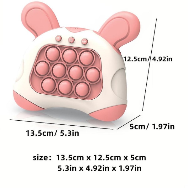 Snabb tryck bubblor spelkonsol Pop It konsol pusselspel sensorisk lindring Fidget leksaker födelsedagspresenter för barn [DB] Pink