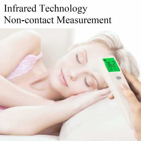 Kontaktfri baby- och vuxen infraröd termometer, 4 i 1 termometer med LCD-display och feberlarmsystem