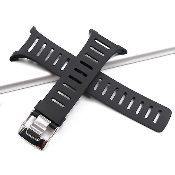 Myk Gummi Urrem med Metallspenne Håndleddsreim med Skrutrekkere for SUUNTO T1 T1C T3 T3C T3D T4C T4D T-serie Smartklokke Tilbehør [DB] Black