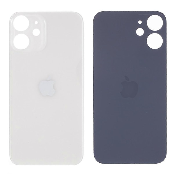 Batterilucka för iPhone 12, reparationsdel (Standardversion med kamerahålsring) [DB] Multicolor White