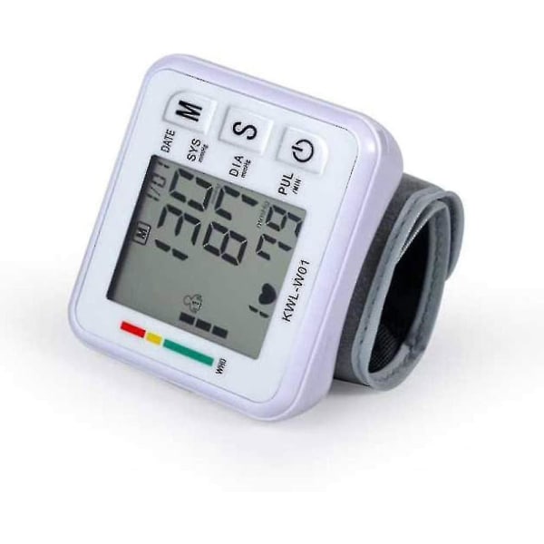 Automatisk blodtryksmåler med bærbar etui Uregelmæssig hjerterytme Bp og justerbar håndledsmanchet Perfekt til sundhedsovervågning  [XC]