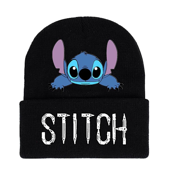 Lilo & Stitch Tegneserie Trykt Manchet Beanie Hat Voksen Børn Unisex Vinter Varmt Strikket Skihue Fødselsdag Gave DB B
