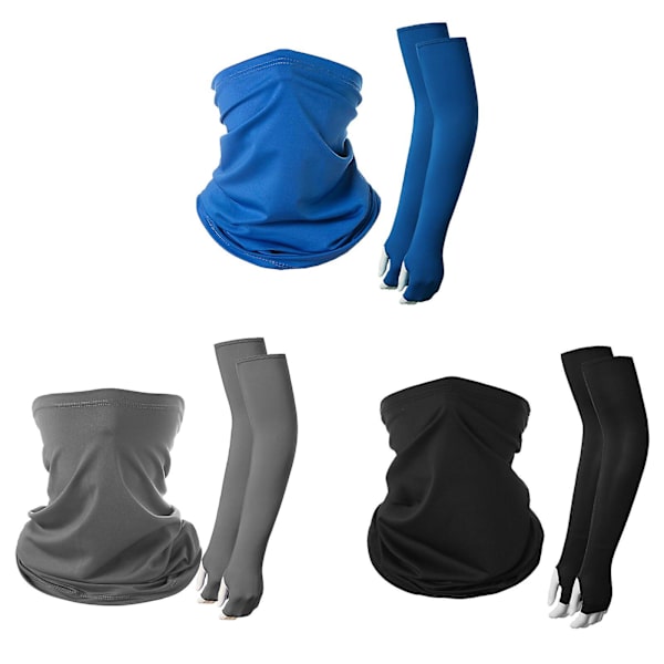 Kesäinen auringonsuojapuku Kasvot Kaula Suoja UV-suoja Jää Silkki Jäähdytetty Käsivarret Hihat Pyöräily Kalastus Ulkona (FW) Dark Gray One Size
