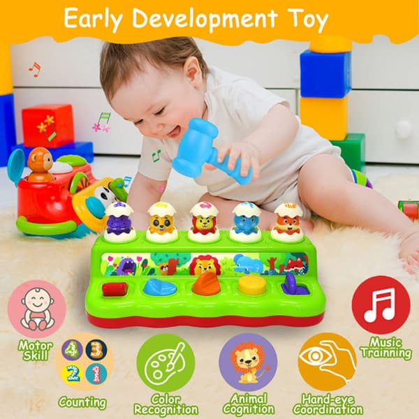 Babylegetøj - Montessori Pop-Up Legetøj - Musik - Lys - 1 år og opefter (DB)