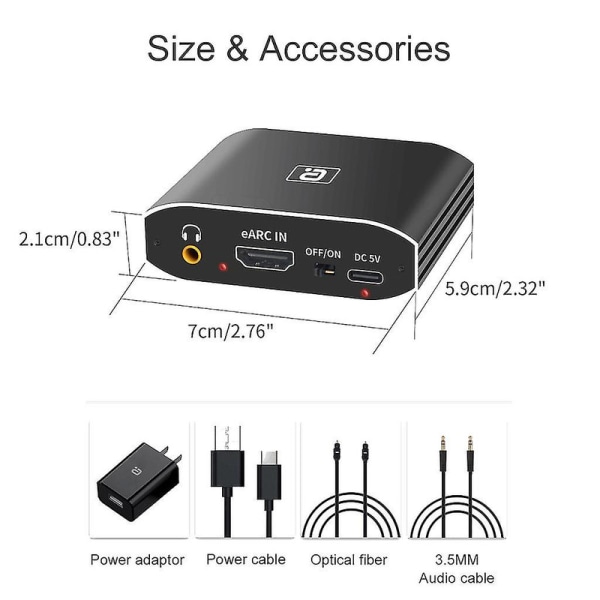 Earc Audio Extractor 192khz Dac Converter Dts-ac3 Lpcm Hdmi-kompatibel-arc- Earc-g db AU Plug